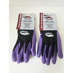 Avenger Womens work gloves polyester latex purple black NEW garden size Medium